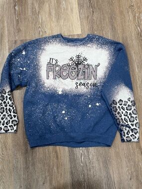 Women's Blue 'It's Freezin' Season' Pullover Hoodie